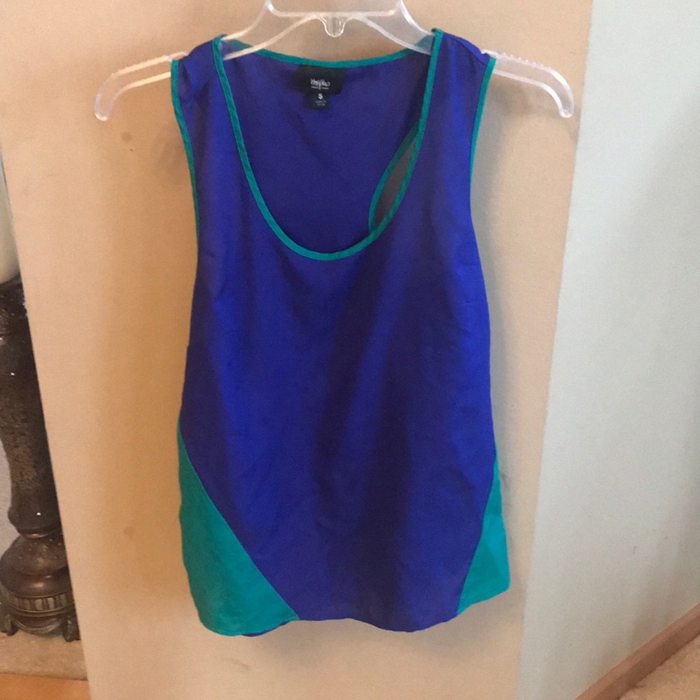 blue and green top